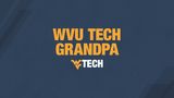 A gold and blue computer wallpaper that says “WVU Tech Grandpa”