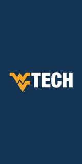 A gold and blue mobile wallpaper depicting the WVU Tech logo