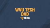 A gold and blue computer wallpaper that says "WVU Tech Dad"